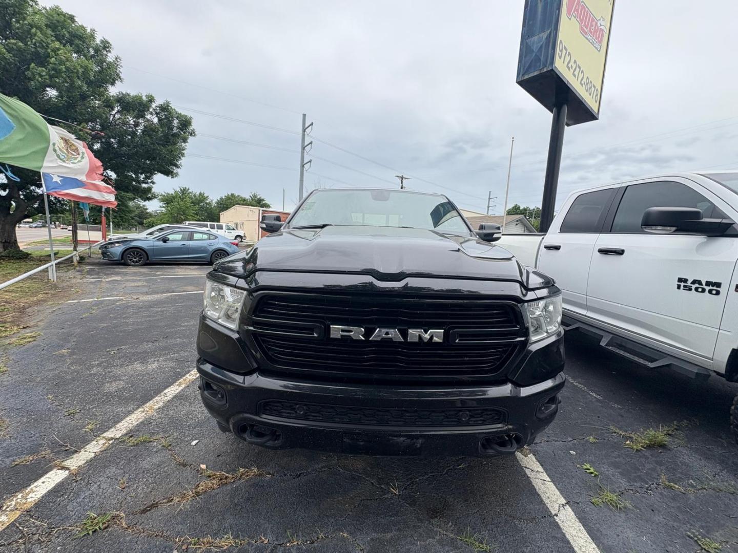 2020 Black RAM 1500 Big Horn Crew Cab SWB 4WD (1C6SRFFT3LN) with an 5.7L V8 OHV 16V engine, 8A transmission, located at 945 E. Jefferson Blvd, Dallas, TX, 75203, (214) 943-7777, 32.752514, -96.811630 - Photo#1