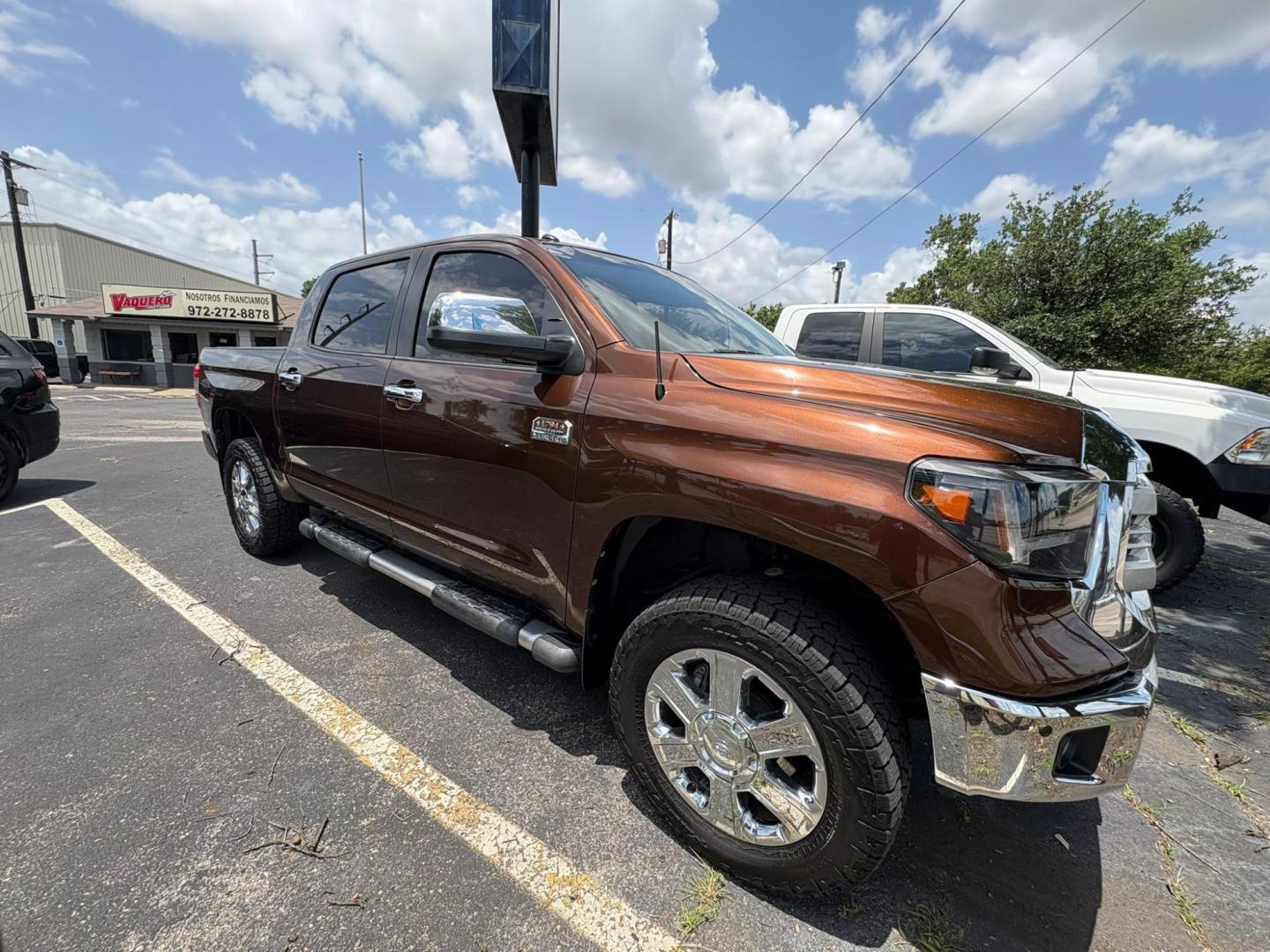 2014 Brown Toyota Tundra Platinum CrewMax 5.7L FFV 4WD (5TFAW5F10EX) with an 5.7L V8 DOHC 32V engine, 6-Speed Automatic transmission, located at 945 E. Jefferson Blvd, Dallas, TX, 75203, (214) 943-7777, 32.752514, -96.811630 - Photo#2