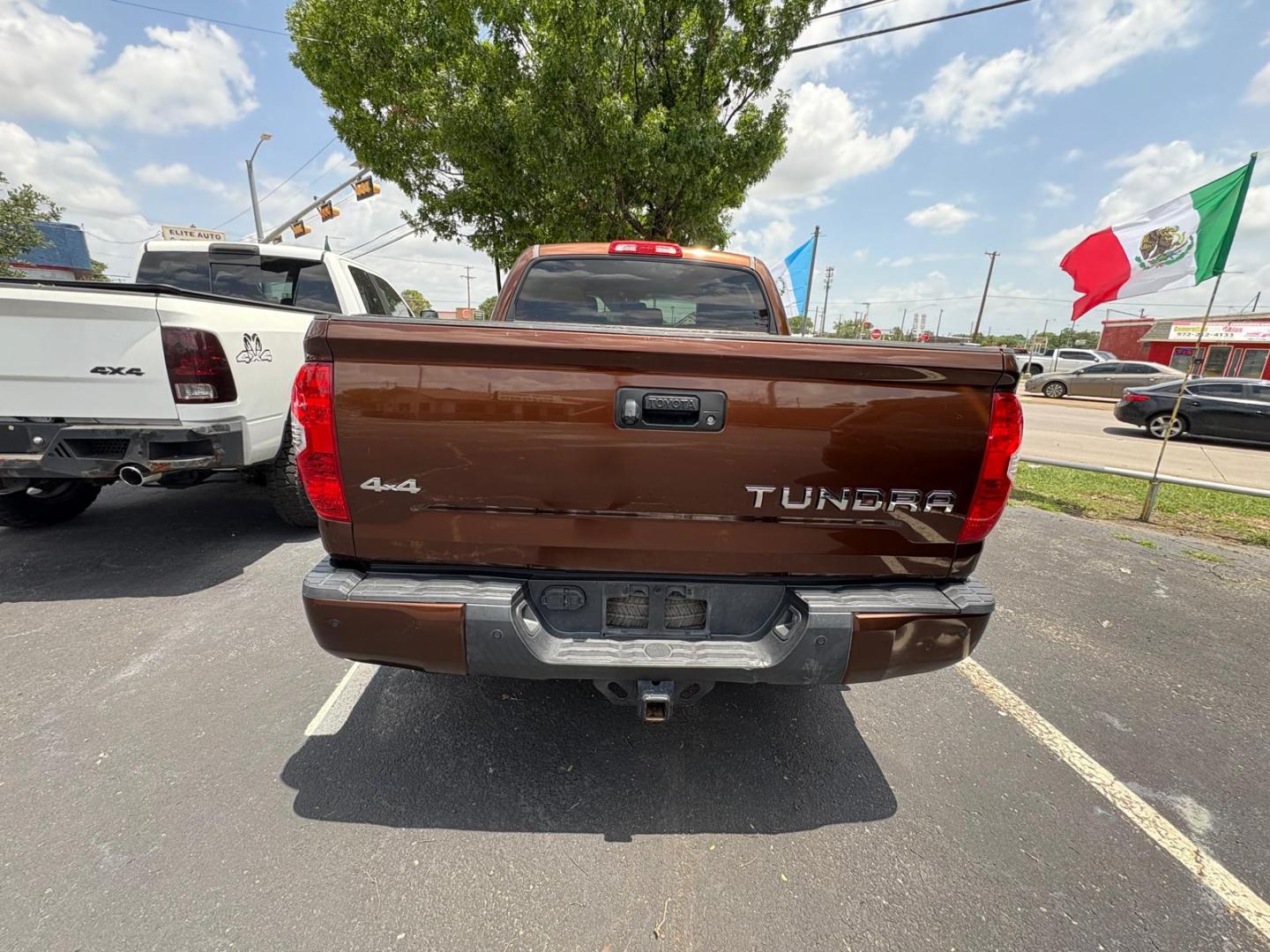 2014 Brown Toyota Tundra Platinum CrewMax 5.7L FFV 4WD (5TFAW5F10EX) with an 5.7L V8 DOHC 32V engine, 6-Speed Automatic transmission, located at 945 E. Jefferson Blvd, Dallas, TX, 75203, (214) 943-7777, 32.752514, -96.811630 - Photo#3