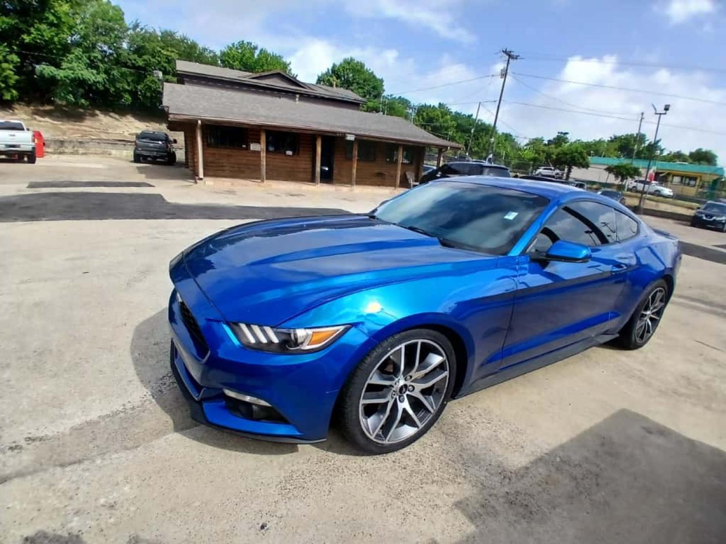 2017 Blue Ford Mustang EcoBoost Coupe (1FA6P8TH4H5) with an 2.3L L4 DOHC 16V engine, located at 945 E. Jefferson Blvd, Dallas, TX, 75203, (214) 943-7777, 32.752514, -96.811630 - Photo#0